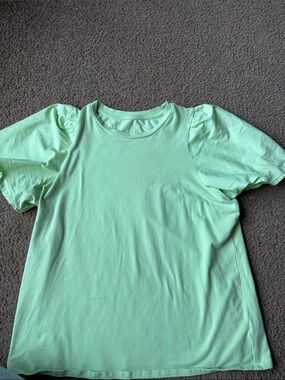 Soft lime green Puff Sleeve Tee size medium